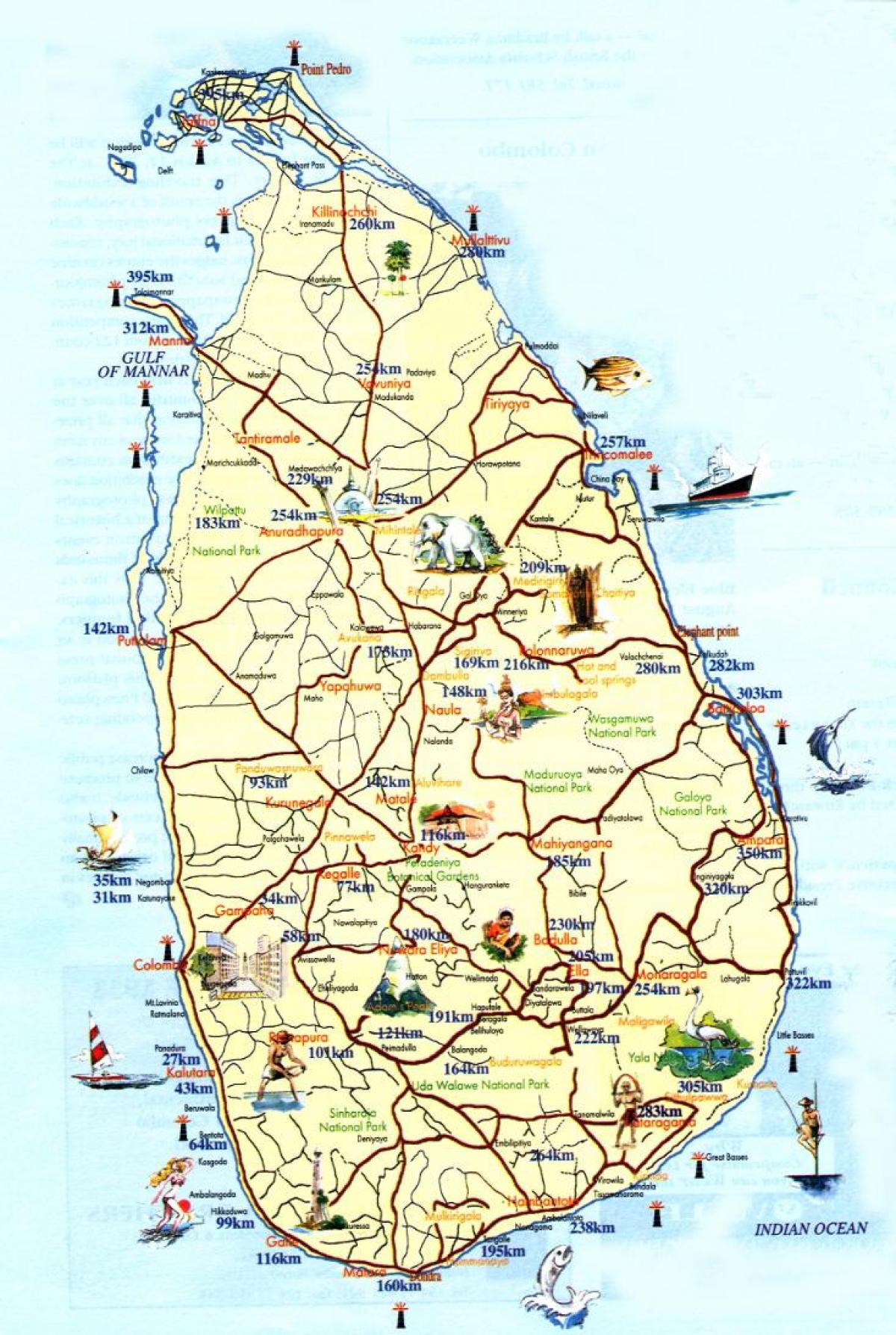 Sri Lanka beach tatil harita 