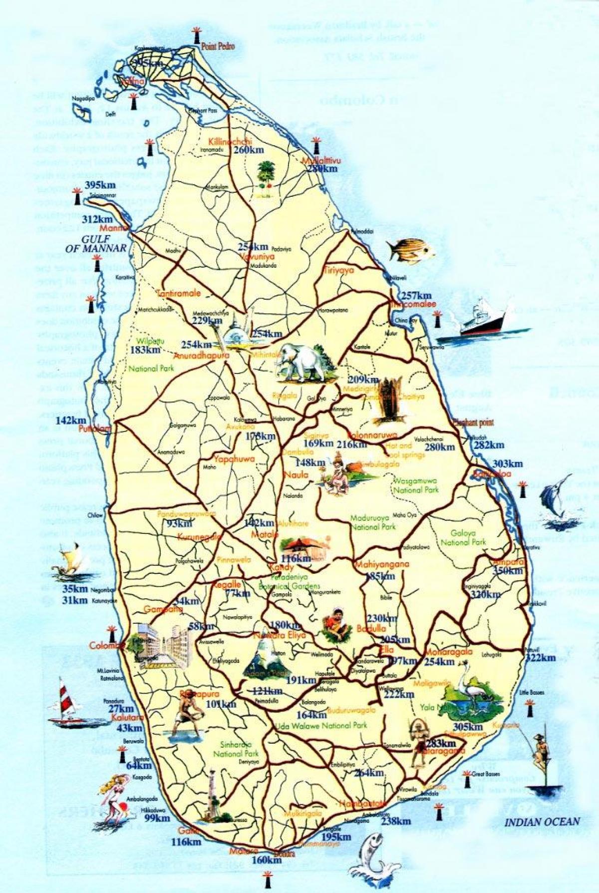 şehirler ile Sri Lanka turist göster 