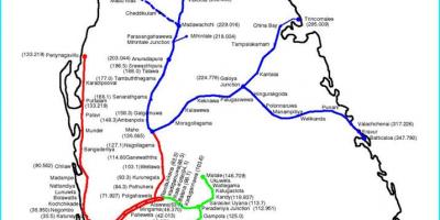 Demiryolu güzergah haritası, Sri Lanka