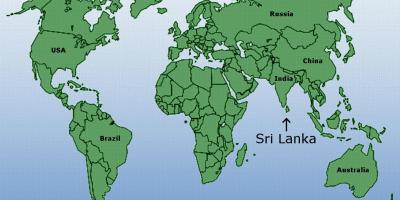 Dünya haritası Sri Lanka gösteriliyor 