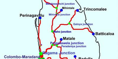 Sri Lanka haritası trenler 