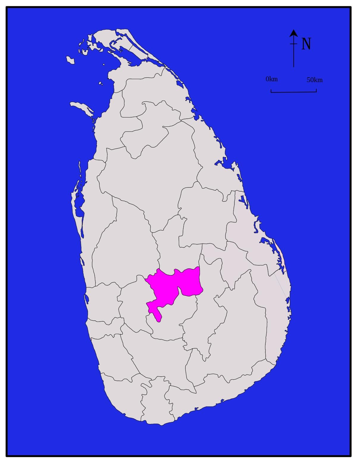 Sri Lanka haritası kandy 