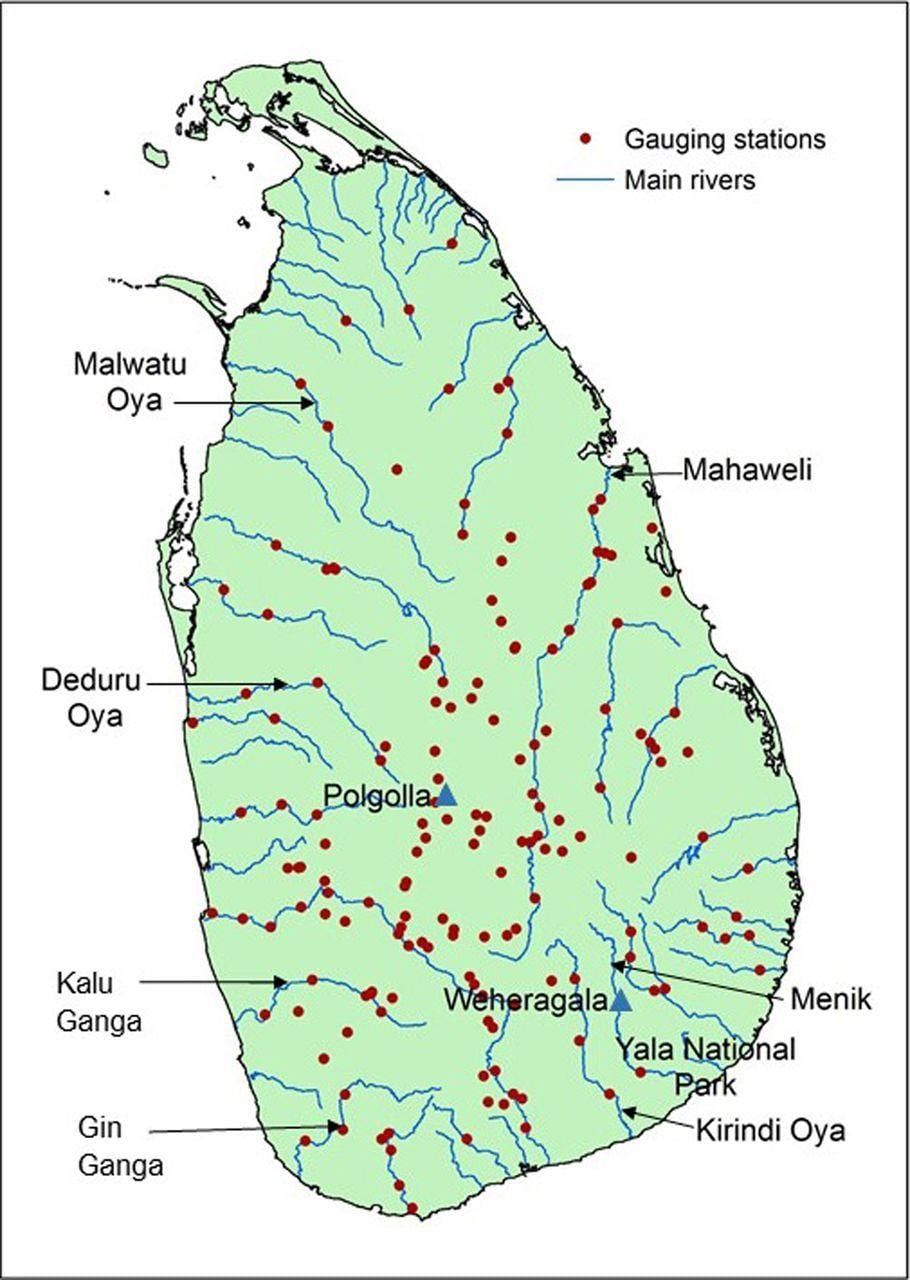 mahaweli Nehri Haritayı göster Sri Lanka