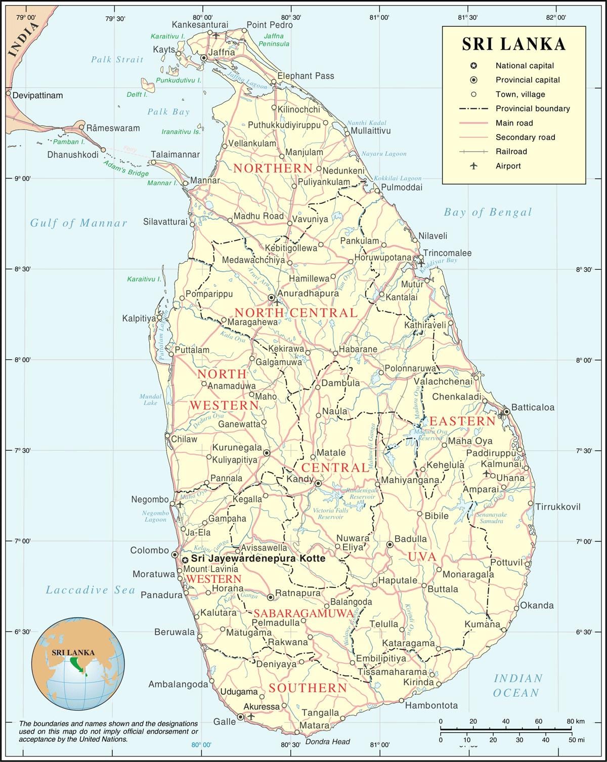Sri Lanka yol haritası mesafe hesaplama