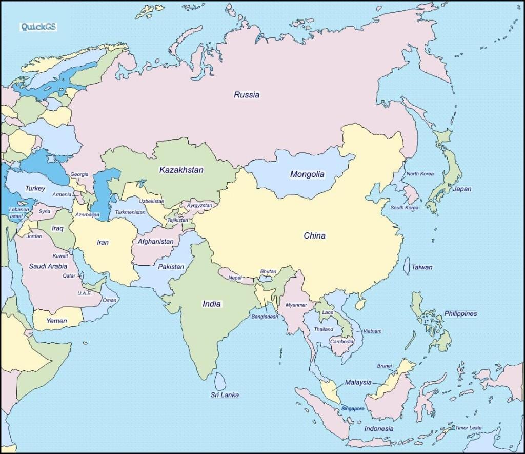 Sri Lanka haritası ve çevre ülkeler