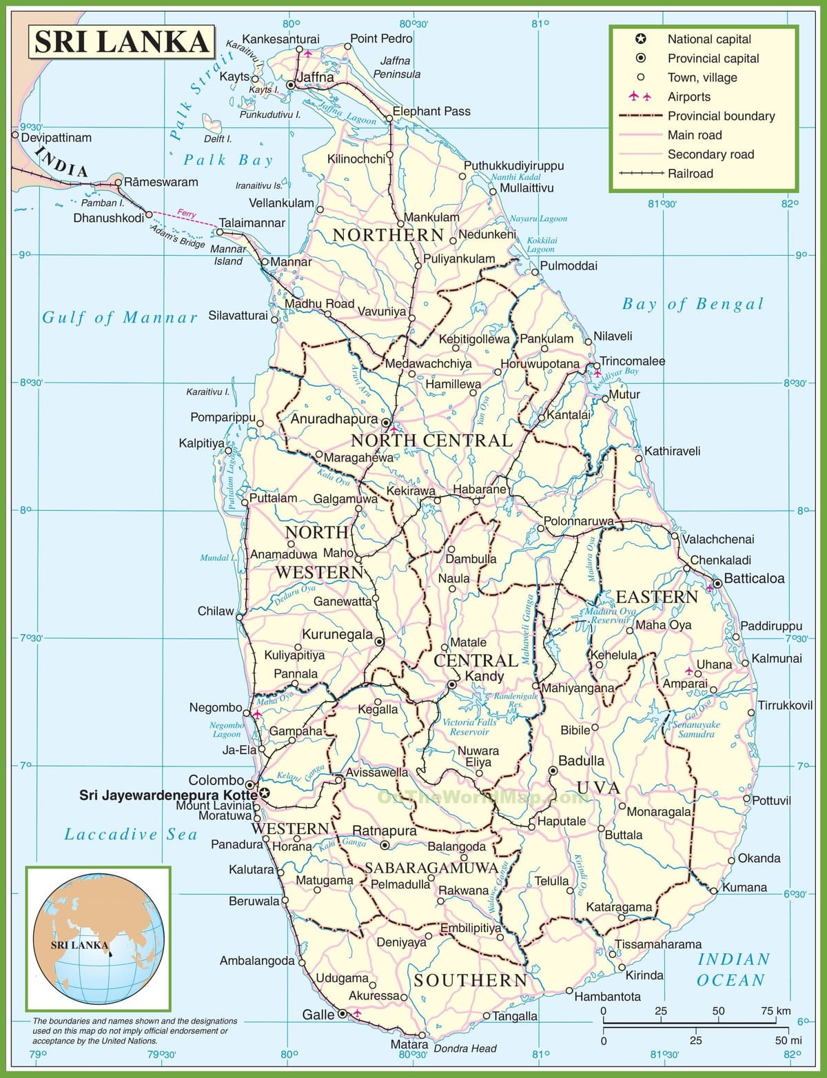 Sri Lanka haritası 