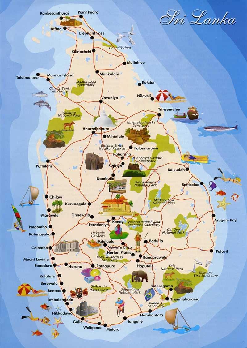 Sri Lanka Adası haritası