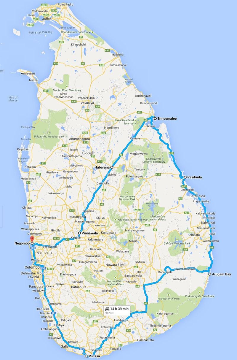 Sri Lanka en iyi plajları göster