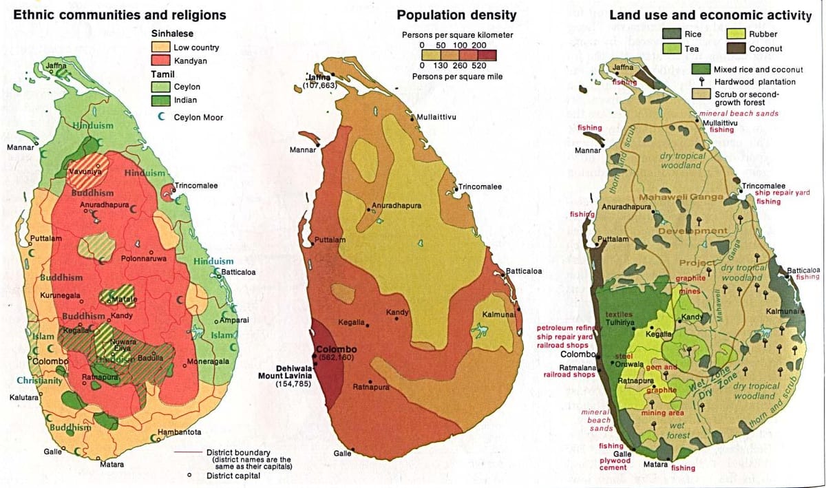 Sri Lanka tarım haritası