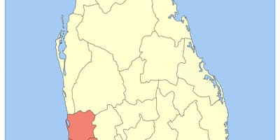 Sri Lanka Batı Eyaleti haritası 