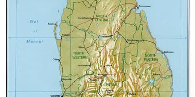 Sri Lanka fiziki haritası 