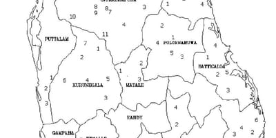 Sri Lanka Haritayı göster siyah ve beyaz