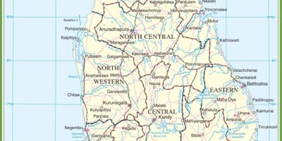 Sri Lanka haritası siyasi